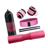Maxbell Barbell Pad Set with 2 Gym Ankle Straps for Squats Bodybuilding Powerlifting