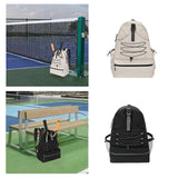 Maxbell Tennis Racket Bag Backpack Portable Daypack for Home Gym Backpacking Workout Beige
