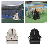 Maxbell Tennis Racket Bag Backpack Portable Daypack for Home Gym Backpacking Workout Beige