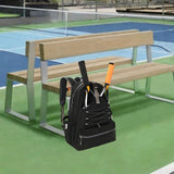 Maxbell Tennis Racket Bag Backpack Portable Daypack for Home Gym Backpacking Workout Black