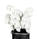 Maxbell 10Pcs Golf Iron Covers Set for Women Men Player Water Resistant Fashion Gift White