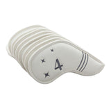 Maxbell 10Pcs Golf Iron Covers Set for Women Men Player Water Resistant Fashion Gift White