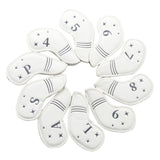Maxbell 10Pcs Golf Iron Covers Set for Women Men Player Water Resistant Fashion Gift White