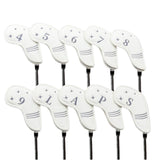 Maxbell 10Pcs Golf Iron Covers Set for Women Men Player Water Resistant Fashion Gift White