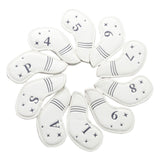 Maxbell 10Pcs Golf Iron Covers Set for Women Men Player Water Resistant Fashion Gift White