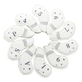 Maxbell 10Pcs Golf Iron Covers Set for Women Men Player Water Resistant Fashion Gift White