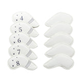 Maxbell 10Pcs Golf Iron Covers Set for Women Men Player Water Resistant Fashion Gift White