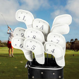 Maxbell 10Pcs Golf Iron Covers Set for Women Men Player Water Resistant Fashion Gift White
