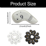Maxbell 10Pcs Golf Iron Covers Set for Women Men Player Water Resistant Fashion Gift Black