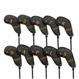Maxbell 10Pcs Golf Iron Covers Set for Women Men Player Water Resistant Fashion Gift Black