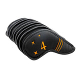 Maxbell 10Pcs Golf Iron Covers Set for Women Men Player Water Resistant Fashion Gift Black