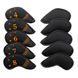 Maxbell 10Pcs Golf Iron Covers Set for Women Men Player Water Resistant Fashion Gift Black