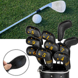 Maxbell 10Pcs Golf Iron Covers Set for Women Men Player Water Resistant Fashion Gift Black