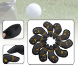 Maxbell 10Pcs Golf Iron Covers Set for Women Men Player Water Resistant Fashion Gift Black