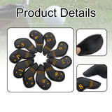 Maxbell 10Pcs Golf Iron Covers Set for Women Men Player Water Resistant Fashion Gift Black