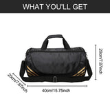 Maxbell Barrel Shoulder Travel Bag Sleek Gym Bag for Sports Training Camping Workout Gold