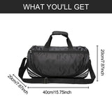 Maxbell Barrel Shoulder Travel Bag Sleek Gym Bag for Sports Training Camping Workout Silver