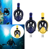 Maxbell Diving Mask Full Dry Lightweight Scuba Diving Goggles Silicone Swimming Mask SM blue