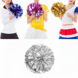 Maxbell Cheerleading Pom Poms with Finger Ring Bright for Games Competition Ceremony Silver
