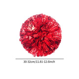 Maxbell Cheerleading Pom Poms with Finger Ring Bright for Games Competition Ceremony Red