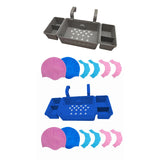Maxbell Pool Storage Basket Sturdy with Hand Flippers for Drinks Beverage Towels gray