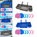 Maxbell Pool Storage Basket Sturdy with Hand Flippers for Drinks Beverage Towels gray