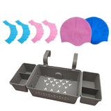 Maxbell Pool Storage Basket Sturdy with Hand Flippers for Drinks Beverage Towels gray