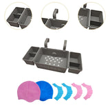 Maxbell Pool Storage Basket Sturdy with Hand Flippers for Drinks Beverage Towels gray