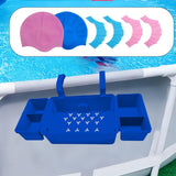 Maxbell Pool Storage Basket Sturdy with Hand Flippers for Drinks Beverage Towels blue