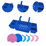 Maxbell Pool Storage Basket Sturdy with Hand Flippers for Drinks Beverage Towels blue
