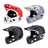 Maxbell Full Face Bike Helmet Adjustable Head Protective Bicycle Helmet White Red