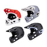 Maxbell Full Face Bike Helmet Adjustable Head Protective Bicycle Helmet White Red