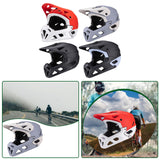 Maxbell Full Face Bike Helmet Adjustable Head Protective Bicycle Helmet White Red