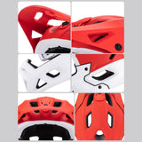 Maxbell Full Face Bike Helmet Adjustable Head Protective Bicycle Helmet White Red