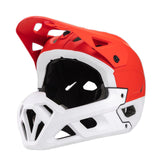 Maxbell Full Face Bike Helmet Adjustable Head Protective Bicycle Helmet White Red