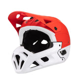 Maxbell Full Face Bike Helmet Adjustable Head Protective Bicycle Helmet White Red