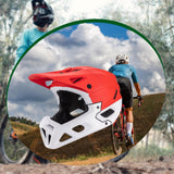 Maxbell Full Face Bike Helmet Adjustable Head Protective Bicycle Helmet White Red