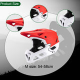 Maxbell Full Face Bike Helmet Adjustable Head Protective Bicycle Helmet White Red