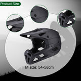 Maxbell Full Face Bike Helmet Adjustable Head Protective Bicycle Helmet Black