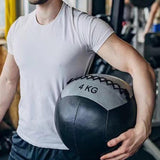 Maxbell Soft Medicine Ball PU Leather for Core Strength Cross Training Weightlifting Silver 1 KG