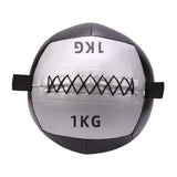 Maxbell Soft Medicine Ball PU Leather for Core Strength Cross Training Weightlifting Silver 1 KG