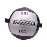 Maxbell Soft Medicine Ball PU Leather for Core Strength Cross Training Weightlifting Silver 1 KG