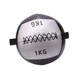 Maxbell Soft Medicine Ball PU Leather for Core Strength Cross Training Weightlifting Silver 1 KG