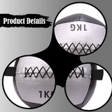 Maxbell Soft Medicine Ball PU Leather for Core Strength Cross Training Weightlifting Silver 1 KG