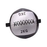 Maxbell Soft Medicine Ball PU Leather for Core Strength Cross Training Weightlifting Silver 2 KG
