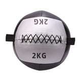 Maxbell Soft Medicine Ball PU Leather for Core Strength Cross Training Weightlifting Silver 2 KG