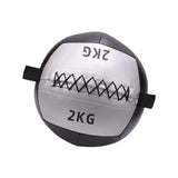 Maxbell Soft Medicine Ball PU Leather for Core Strength Cross Training Weightlifting Silver 2 KG
