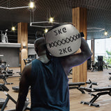 Maxbell Soft Medicine Ball PU Leather for Core Strength Cross Training Weightlifting Silver 2 KG