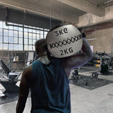 Maxbell Soft Medicine Ball PU Leather for Core Strength Cross Training Weightlifting Silver 2 KG