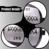 Maxbell Soft Medicine Ball PU Leather for Core Strength Cross Training Weightlifting Silver 2 KG